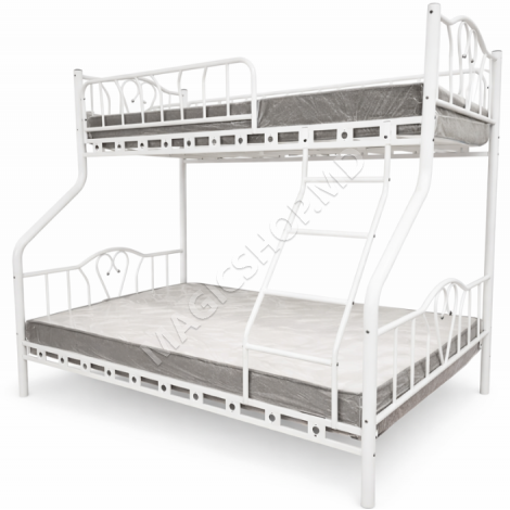 Pat 2 nivele Orkide Triple 90x200+140x200 alb, gri, bej